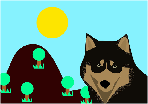 wolf-cartoon-dog-wildlife-forest-4496384