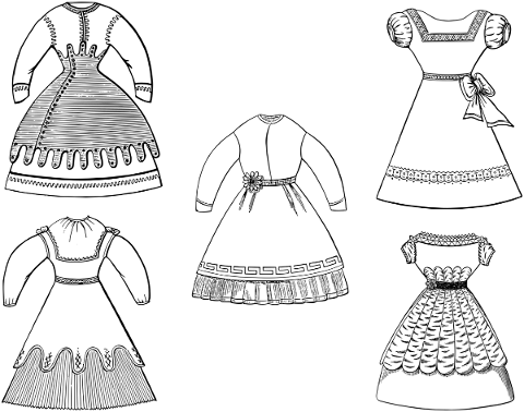 victorian-dress-line-art-fashion-5198180