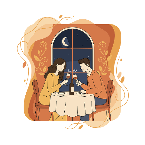 romantic-dinner-illustration-10080068