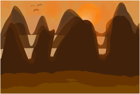 mountains-sunset-nature-digital-art-4506139