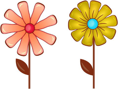 drawing-yellow-flower-pink-flower-7340818