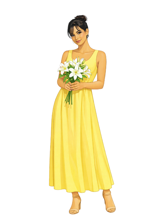 woman-yellow-dress-floral-bouquet-10076697