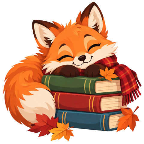 fox-book-autumn-leaf-red-scarf-10478655