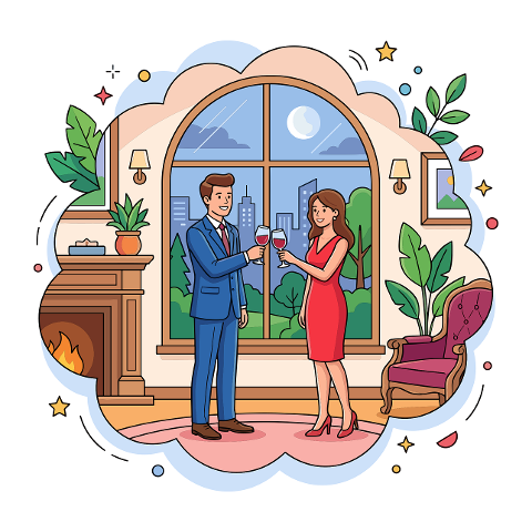 romantic-evening-couple-toast-10095373