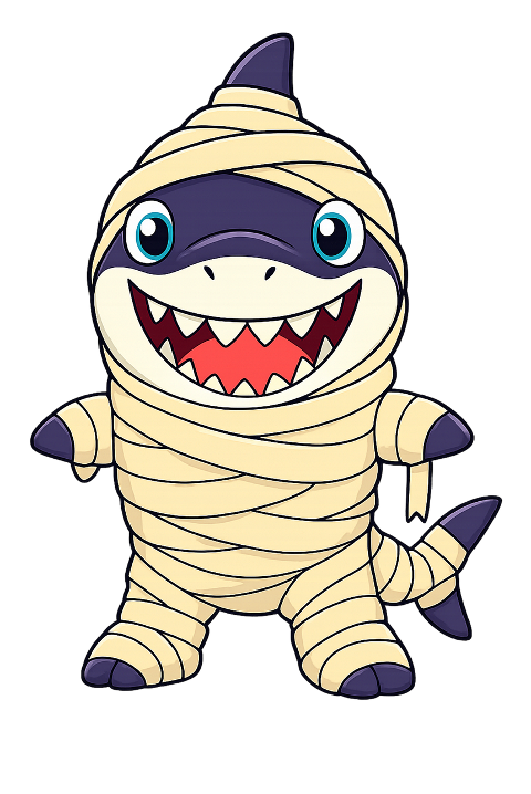 shark-mummy-halloween-funny-10305061