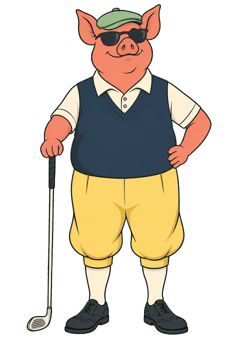pig-golfer-anthropomorphic-pig-10465266