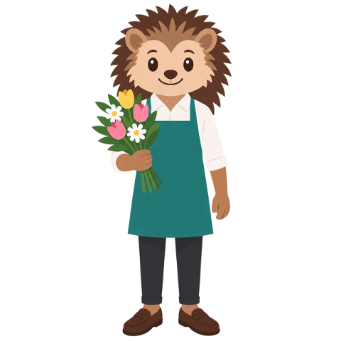 hedgehog-florist-bouquet-flowers-10468961