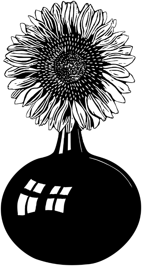sunflower-vase-silhouette-line-art-7148351