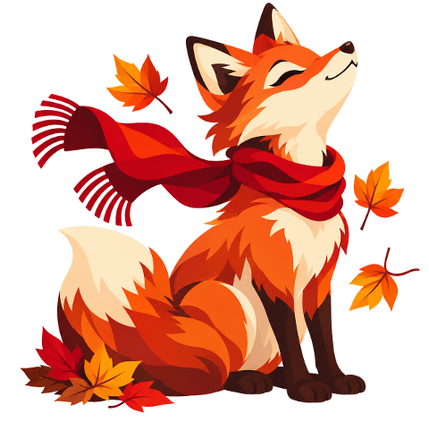 autumn-fox-red-leaves-scarf-leaves-10503938
