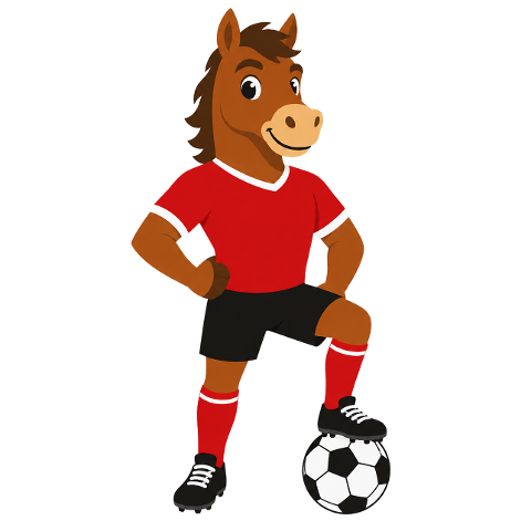 horse-mascot-football-red-jersey-10328117