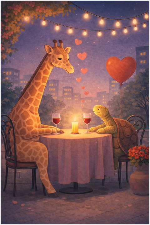 giraffe-turtle-romantic-dinner-10103377