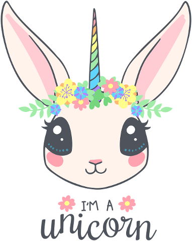 rabbit-hare-unicorn-wreath-cute-4072862