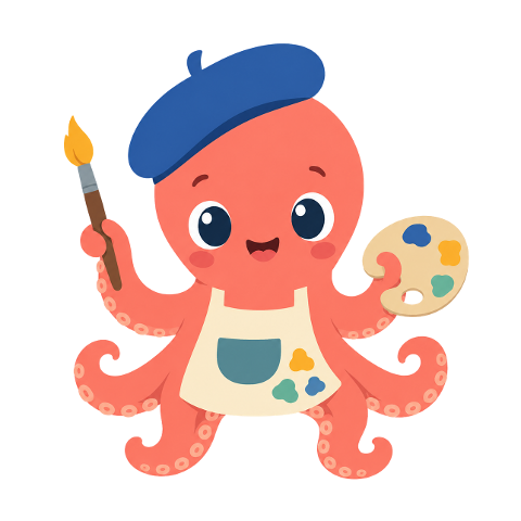 octopus-mascot-painter-brush-10348545