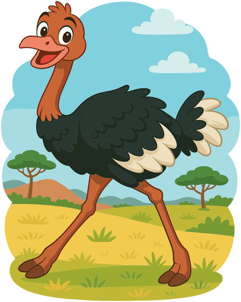 ai-generated-ostrich-bird-savannah-9740423