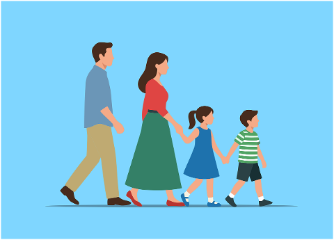 family-parents-children-walking-10254578