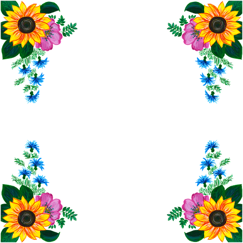 flowers-roses-sunflowers-border-6158631