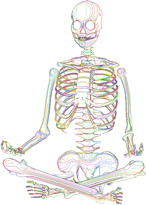 skeleton-meditation-line-art-bones-6028876