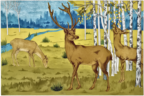deer-animals-forest-painting-7185257