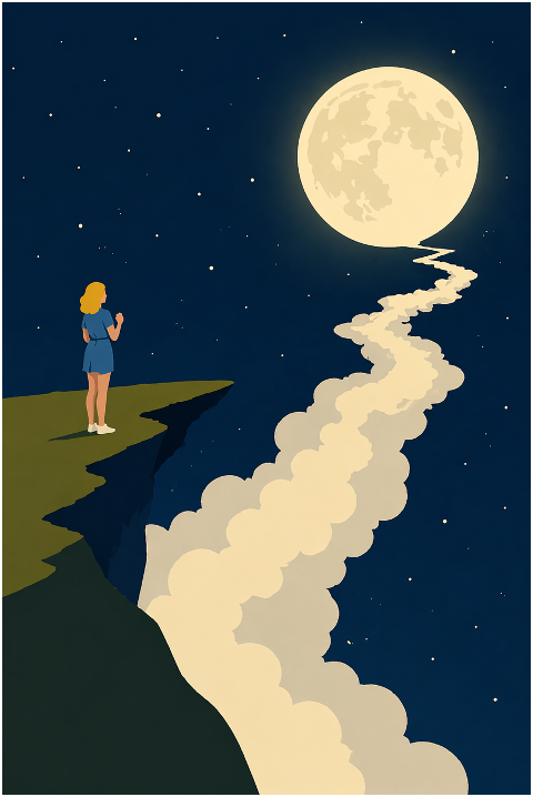 woman-cliff-moon-path-clouds-10230493