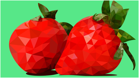fruit-strawberries-polygonal-4664685