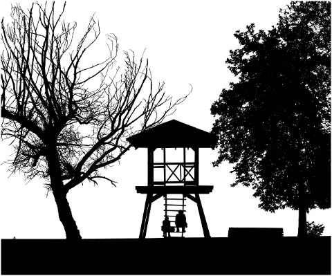 trees-watchtower-silhouette-nature-7686058