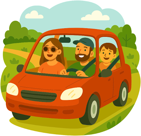ai-generated-family-trip-car-road-9637236
