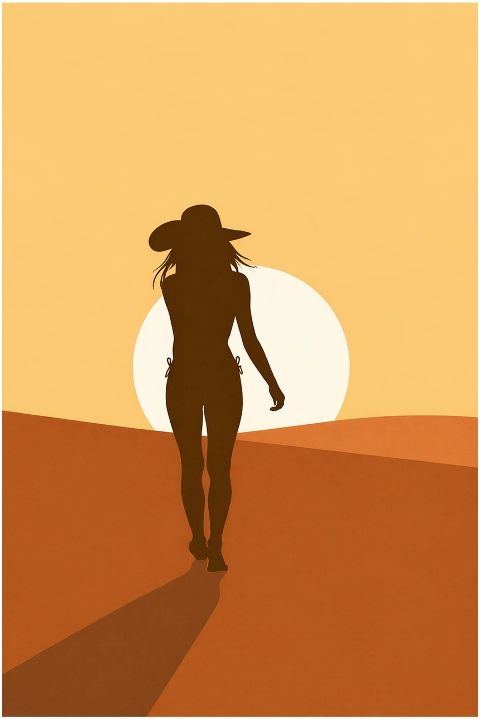 silhouette-woman-desert-sunset-hat-10232759