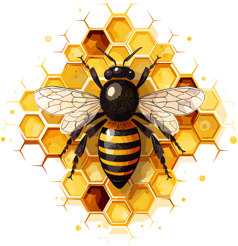 ai-generated-bee-honeycomb-honeybee-8201375