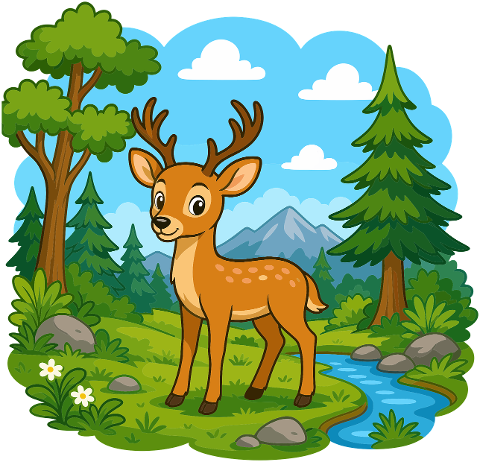 cartoon-cute-deer-forest-fawn-10389568