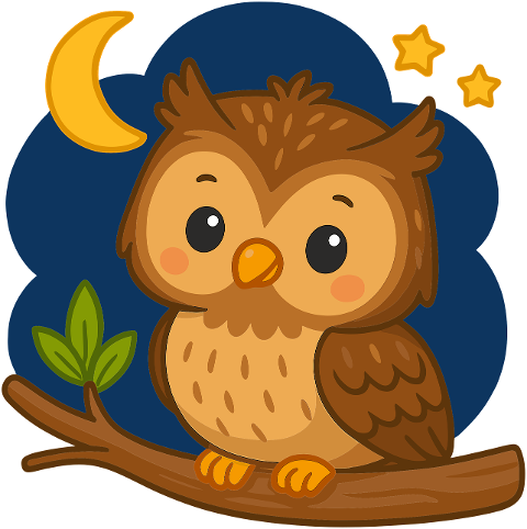 owl-branch-moon-stars-sky-night-9754468