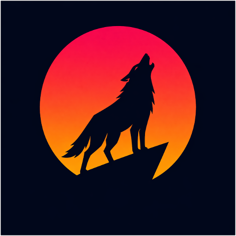 wolf-howling-silhouette-sunset-10243505