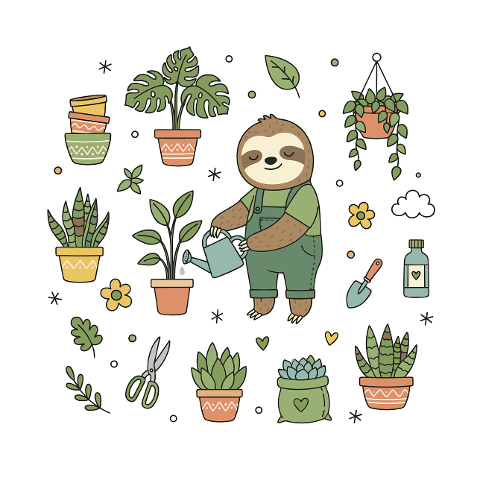 sloth-gardening-houseplants-9892185