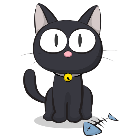 cat-fishbone-cartoon-black-cat-pet-6040992