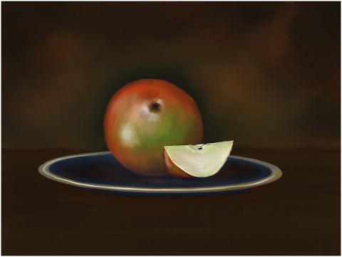 still-life-apple-plate-dish-old-4745621