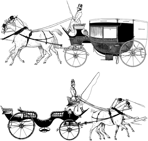 stagecoach-carriage-line-art-horse-5022912