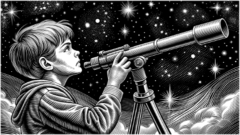 ai-generated-boy-telescope-9556817