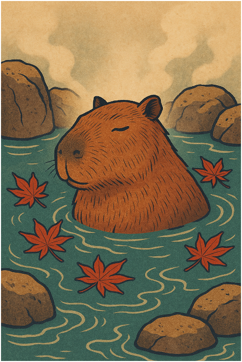 capybara-autumn-japanese-art-onsen-9885917