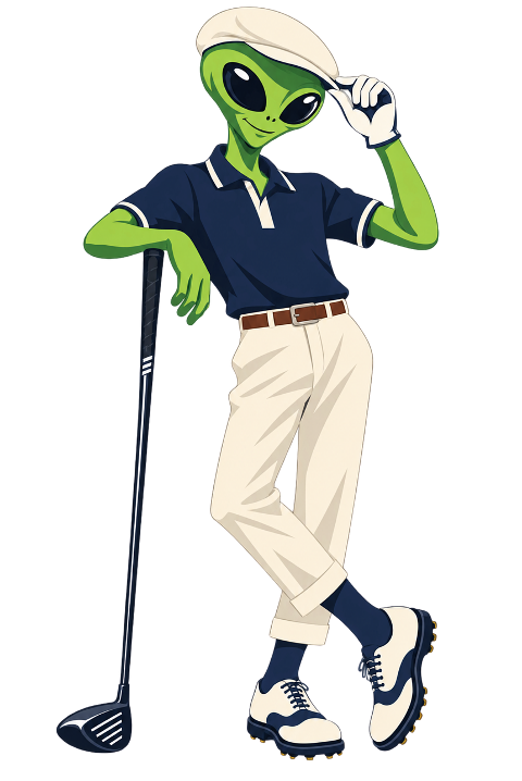 alien-golf-funny-alien-golfer-10466932