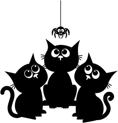 cat-spider-cutout-kitten-black-cat-8692924