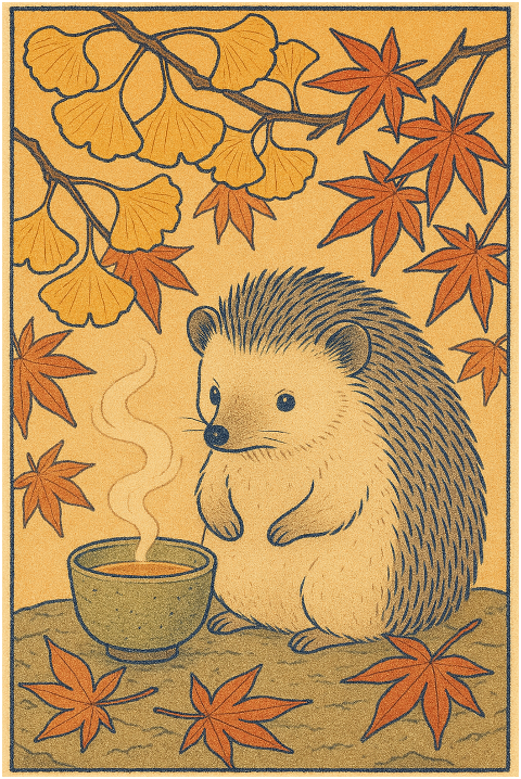hedgehog-autumn-japanese-art-9885668
