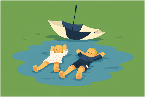 children-puddle-umbrella-broken-10188887