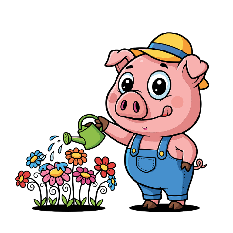 ai-generated-piglet-watering-flowers-9796238