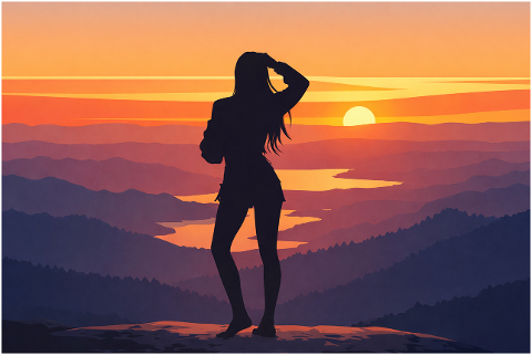 sunset-silhouette-woman-10207960