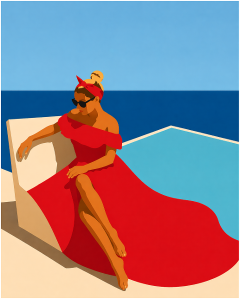 woman-red-dress-sea-beach-luxury-10232758