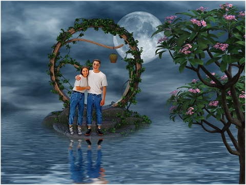 couple-lake-moon-together-love-6101396