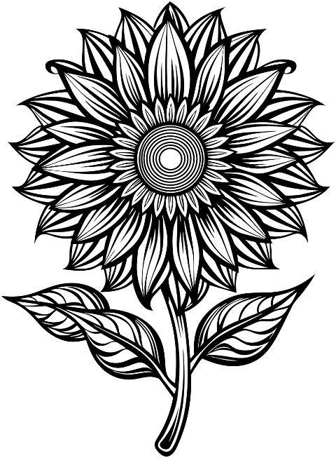 sunflower-flower-plant-line-art-8830834