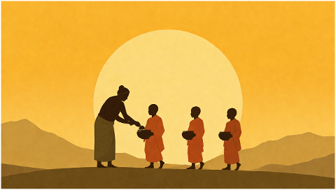 buddhism-monks-alms-silhouette-10249279