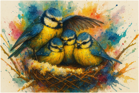 bluebird-birds-nest-family-9934170