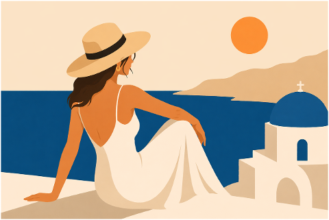 woman-travel-sea-sunset-santorini-10236843