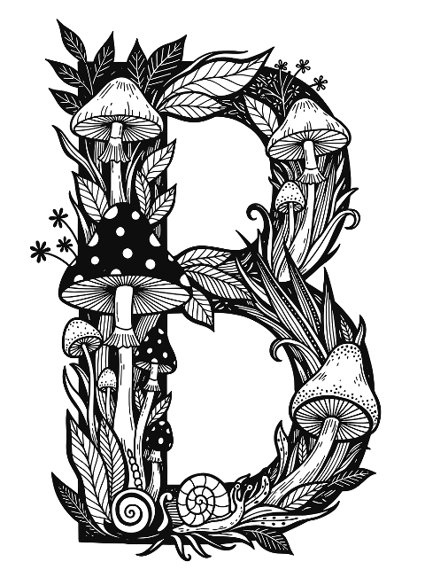 mushroom-letter-b-botanical-letter-b-9905429